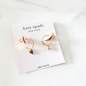 ❤️❤️ Kate Spade Dainty Heart Huggies Earrings